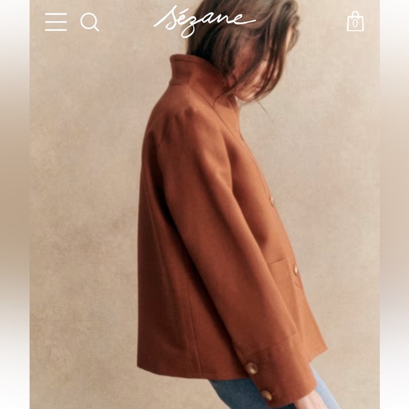NWT Sezane Alvin Jacket Hazelnut Sz 42 (US XL) - Picture 2 of 8